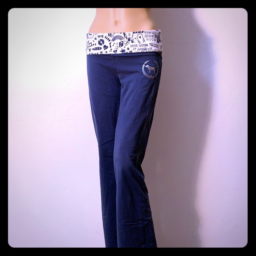 Fold over PINK yoga pants